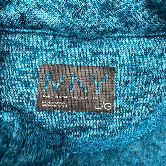 Marc New York Jacket Women Large Turquoise Space Dye Fleece Long Sleeve Full Zip - Picture 5 of 11